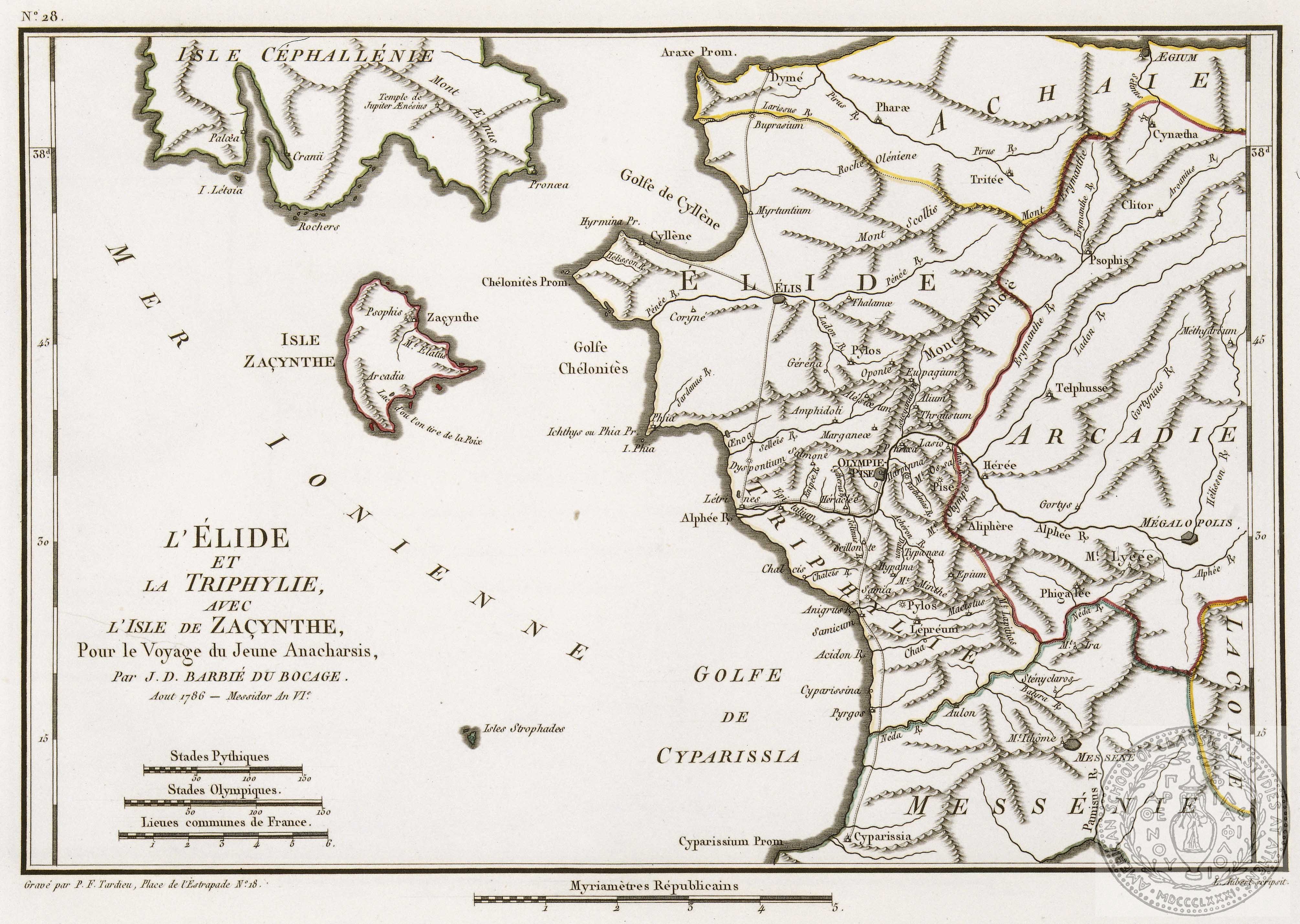 L'Elide et la Triphylie, avec l' Isle de Zacynthe, pour la voyage du Jeune Anacharsis